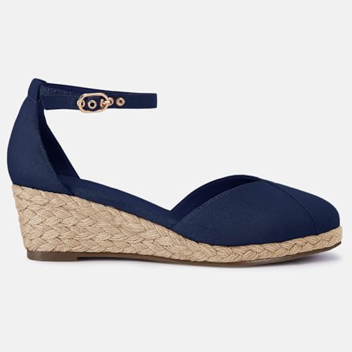 Image of Juliet Holy Womens Espadrilles Sandals Closed Toe Platform Ankle Strap Casual Summer Wedges