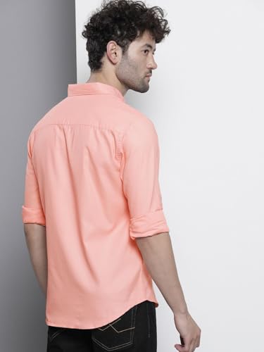 Image of The Indian Garage Co Men Slim Fit Placement Embroidered Full Sleeves Cutaway Collar Casual Shirt