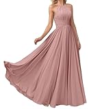 Vestido de dama de honor de princesa acampanado para jóvenes, vestido de gasa formal, vestido largo para fiesta de noche, ZMKI400CZ, Malva, 36