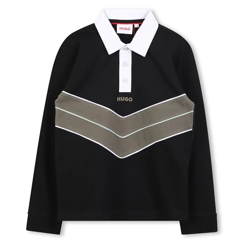 Polo HUGO G00445 pour garçon en coton premium bleu marine