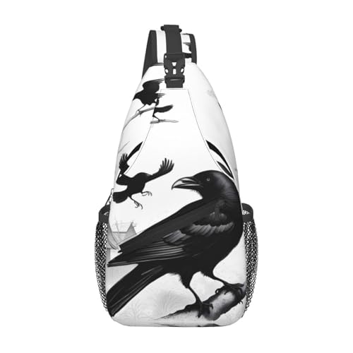 Sac à bandoulière corbeau noir pour vos randonnées urbaines et trajets quotidiens mixtes