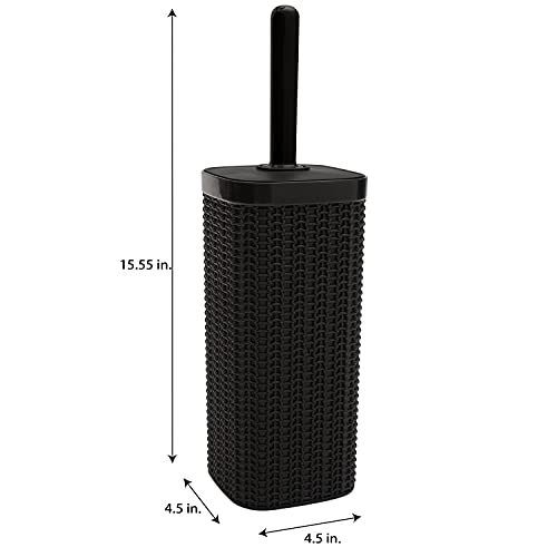 Image of Bath Bliss Sailor Knot Toilet Brush & Holder Set in Matte Black