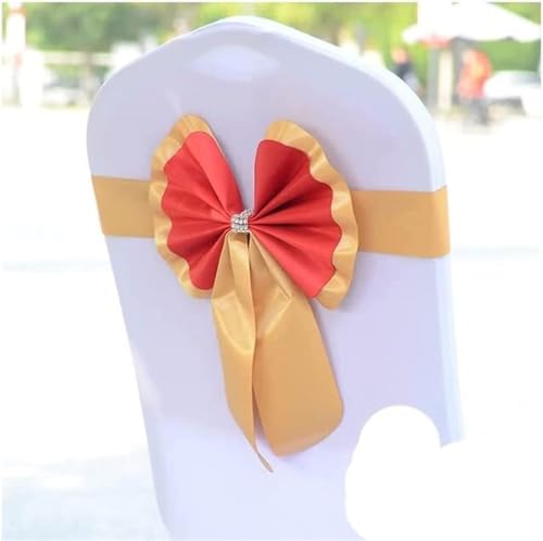 YUNRH, 10 UNIDS Faja Elástica Pajarita Silla Fajas Banda for Boda Fiesta Cumpleaños Hotel Decoración de Eventos Venta al por Mayor (Color : Color 8) (Color : Color 8)