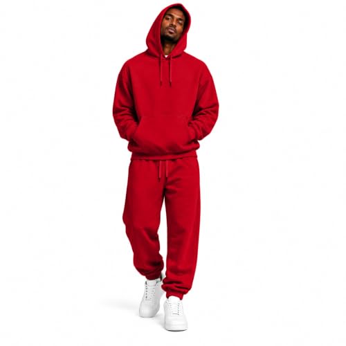 Track Suits for Men Set Sweatsets Oversized Fleece Hoodie Joggers Pants - image 1