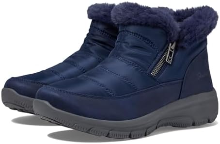 Skechers Women's Easy Going-Frosty Charm Ankle Boot, Navy, 6.5 | Image 3