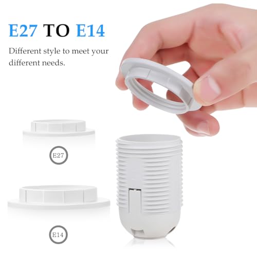 Anneaux de fixation E14 E27 NUOBESTY adaptateurs de lampe plastique - 4
