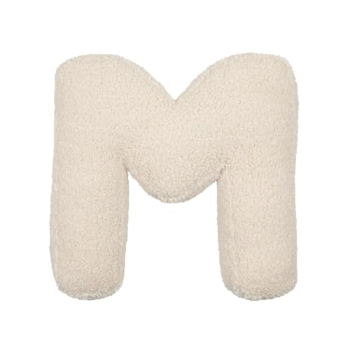 LAKEMON Coussin en Peluche avec Lettres anglaises, Coussin décoratif en Forme de Lettre Initiale, pour canapé, Chambre à Coucher, Salon (M)