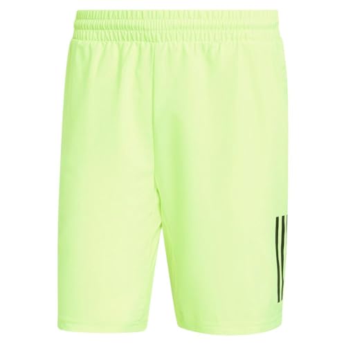 adidas Men's Club 3-Stripes Tennis Shorts, Lucid Lemon, Medium 7"2