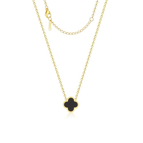 18K Gold Plated Clover Necklace for Women Four Leaf Clover Necklace Flower Lucky Pendant Dainty Jewelry Gifts