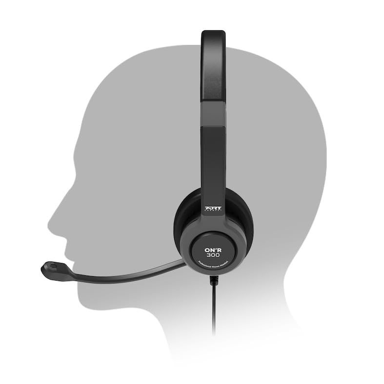 Casque micro stéréo Port Designs Pro On R 300 compatible tous PC USB-A USB-C