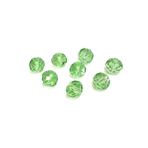 Image of 6mm Rondelle Peridot Glass Beads for Jewelry Making, 720pcs Faceted Briolette Crytal Spacer Beads for Bracelet Necklace Earring