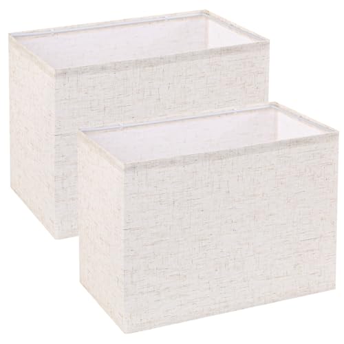 Novantl Beige Rectangle Lamp Shades set of 2