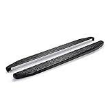 Material: los escalones laterales están hechos de aleación de aluminio con resistencia a la corrosión y capacidad de carga, que es robusta, duradera, resistente al desgaste y a la corrosión. Fabricado en aluminio, un juego consta de 2 estribos y kit de montaje.