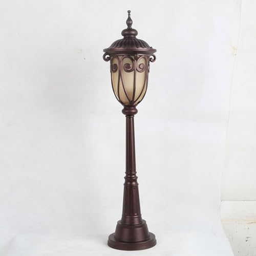 Générique Brown Post Lighting Outdoor Pole Light with Glass Shade Street Lamp for Garden Backyard Courtyard Patio Porch