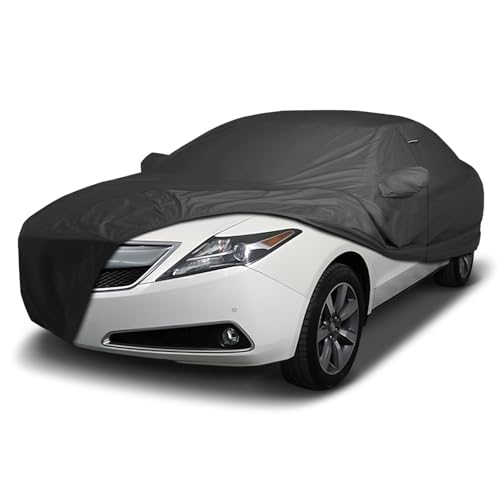 Image of iCarCover Car Cover Waterproof All Weather for 2010-2013 Acura ZDX | Premium Custom Fit Padded Hail Sun Rain Snow Dust Protection Covers for Automobiles Outdoor Full Exterior (Black)