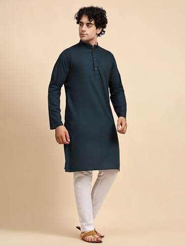 Image of SKAVIJ Men's Casual Kurta Pajama Set Regular Fit Traditional Dress Yoga Outfit