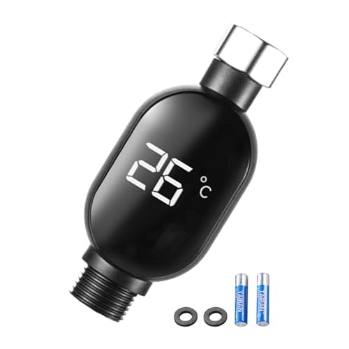 シャワー温度表示 - 即読式シャワー温度計 LEDデジタル表示付き - 家庭用 浴室・キッチン・洗面所 アクセサリー