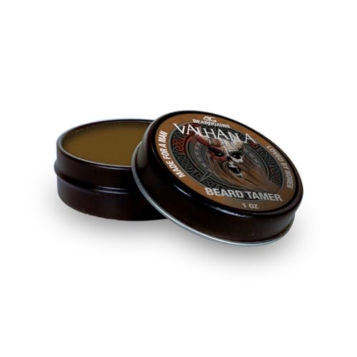 Beard Gains Organic Beard Tamer Tinted Wax: shape, style & groom facial hair with natural hold. Easy wash-out, all-day control. For all beard types (Valhalla Brown)