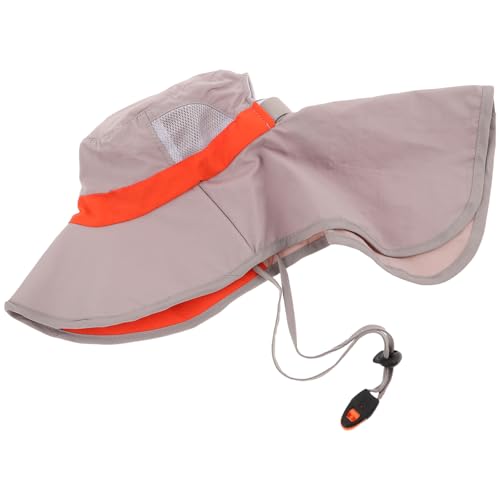 Hemoton Breathable Mesh Sun Hat Wide Brim UV Protection Bucket Cap for Boys Adjustable Summer Hat for Beach Hiking Fishing Outdoor Activities Grey