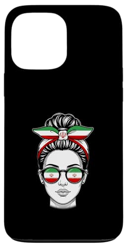 Proud Iranian Woman Flag Messy Bun�T���O���X �X�}�z�P�[�X iPhone 13 Pro Max �p