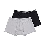 [ルシアン] ボクサーパンツ PEACH JOHN(ピーチジョン) コラボ 前開き 綿混 メンズ 下着 2枚組(グレー×1＋ブラック×1)