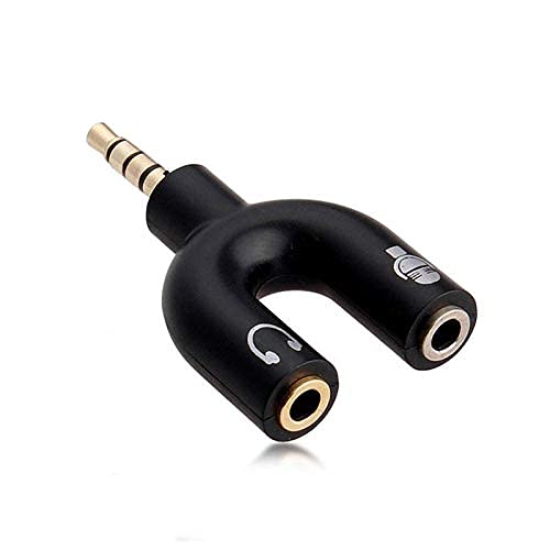 Image of BigPlayer 3.5mm Audio Jack Splitter U-Shape Adapter | 1 Male to 2 Female Headphone & Microphone Converter | Dual AUX Splitter for Mobile, Tablet, Laptop - Compact Audio Y-Splitter