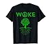 WOKE Peace Tree Roots Progressive Green Vegetariano Vegano Camiseta