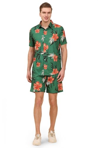 Image of Mens Printed Casual Shirts and Shorts Set Button Down Co-ord Set