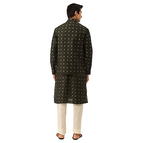 Image of SOJANYA (Since 1958 Men's Pure Cotton Sequined Embroidred Kurta - Perfect for Festivals & Functions