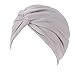 IMJONO Chapeau de Chimiothérapie Femme, Mode Couleur Unie Bonnet Chimio Turban Musulmanes Coton Wrap Hijab Cap Bonnet de Nuit pour Perte de Cheveux Cancer