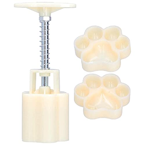 Bear Cake Mold Thickened Hand Pressed DIY Decorative Mold with 2 Printing Stamps for Baking Biscuits Desserts Food Grade ABS 50g