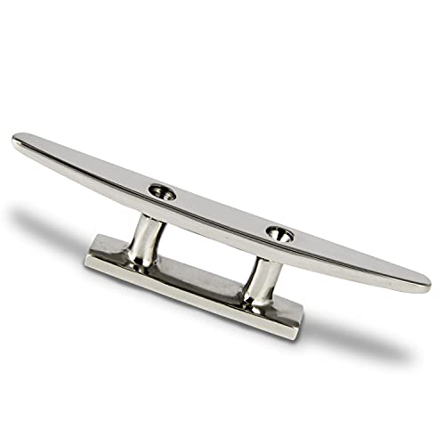 PROTECH 4 Stück Bootsklampe flach 2 löcher 125mm aus rostfreier Edelstahl A4 Festmacher Klampe V4A Anlegeklampen für Boote Belegklampen