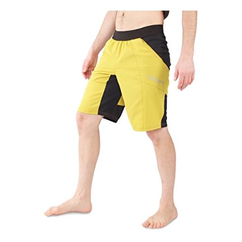 Ucraft Climbing Anti-Gravity Shorts. Stretchy, Lightweight and Breathable Multisport Shorts. (Yellow, M) Cover