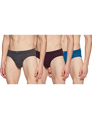 Image of Levi's 011 Comfort Brief for Men | 100% Pure Cotton | Breathable | Durable | Anti-Roll Waistband | Extra Supportive Gusset | Dual Layer 3D Pouch | Tagless & Zero Irritation Comfort | Pack of 3