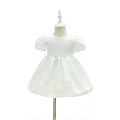 Coozy Baby Girl Christening Baptism Gowns Toddler Princess Wedding Special Occasion Dress 3Pcs Outfits (White, 3M/0-6Months) #TOP4