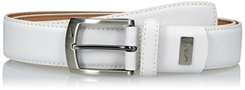 Nike Men's G-Flex Feather Edge Belt, white, 38