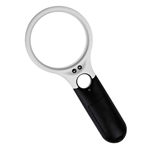 3 LED Light 3X 45x Handheld Magnifier Illuminated Reading Magnifying Glass Lens Jewelry Loupe Ideal for Reading