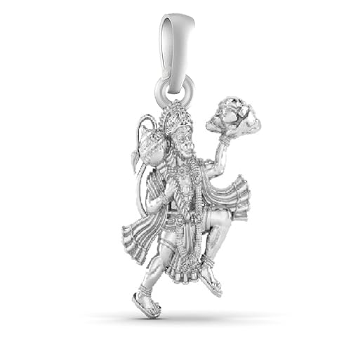 Akshat Sapphire Sterling Silver (92.5% purity) Hanuman Ji Locket for Men & Women Pure Silver Bajrang Bali Pendant for Good Health & Wealth - hanuman bp-sml-pendant2