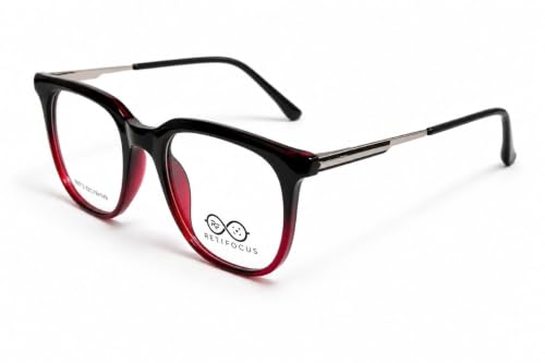 Image of Soft Square Optical Eyeglass Frame for Men & Women, Front with Metal Temples, Clear Demo Lenses, Lightweight Mixed Material Frame, Ribbed Temple Design for Prescription Lens Replacement