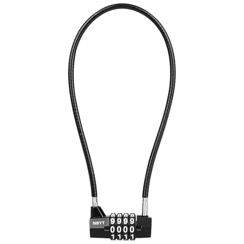Image of Cable Locks with Combination,Steel Cable Rope Wire 4-Digit Combination Lock with Resettable Code for Bikes, Lockers, File Cabinets, Wardrobes, Small Fences,gate Lock, Pool Padlock.