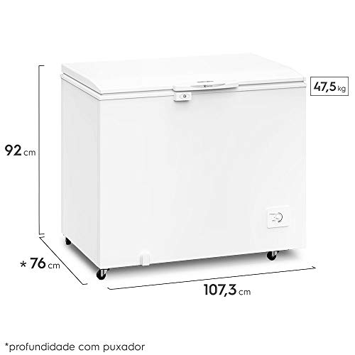 Freezer 314L 1 Tampa Classificação A 110 Volts, Branco, Electrolux glide