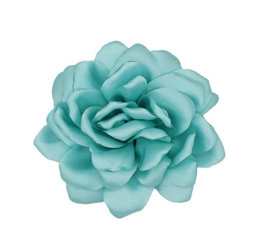 Image of Large Camellia Satin Fabric Flower Brooch Pins Hairpin for Women,ladies. (Tiffany)