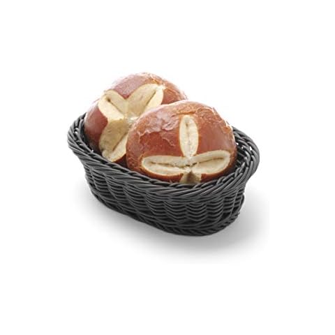 HENDI Brotkorb, Oval, Brotmulde, Brotkörbchen, Brötchenkorb, 190x120x(H)60mm, Schwarz, Black Cover