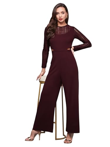 Image of Miss Chase Women's Self Design Cut-Out Georgette Jumpsuit