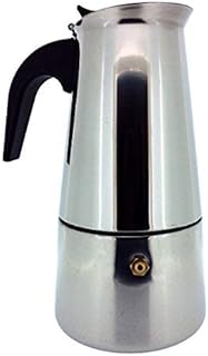 6 filiżanek kuchennych ekspres do espresso włoski dzbanek do kawy Moka - szlifowany młynek do kawy ze stali nierdzewnej z stałym filtrem i odpornym na ciepło uchwytem - idealny do użytku domowego i biurowego