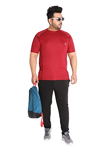 Image of CHKOKKO Men's Polyester Regular Fit Solid Sports T-Shirt
