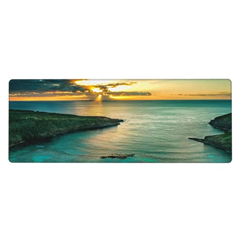 Tapis de souris de jeu grand format ordinateur et bureau motif coucher de soleil