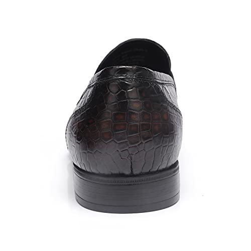 Classic Leather Dress Shoes for Mens, Fashion Crocodile Printed Casual Dress Shoe Loafer Slip On Shoes for Men4