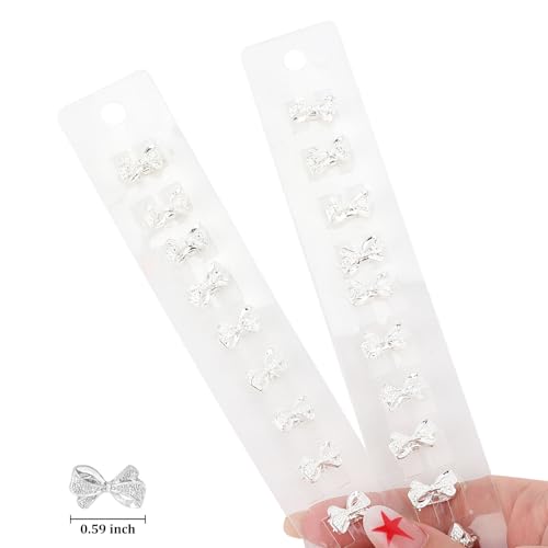 Pinzas de cabello con lazo plateado mini 20 piezas miniatura 6