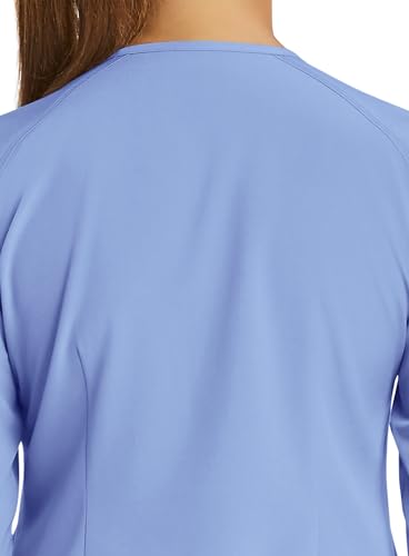 Maevn Matrix Impulse Women's Round Neck Snap Button Jacket Ceil Blue